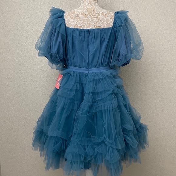 Ivy City Co Short Pixie Dress in Blue L - Picture 10 of 12